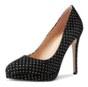 Aachcol Womens High Heels Platform Pumps Slip-on Stilettos 12CM Heel Office Dress Fashion Shoes