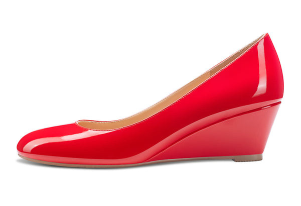 Aachcol Women's Mid-Heel Pumps Closed Round Toe Wedge Comfort Dress Pump Office 2Inch Heels Wedges Shoes