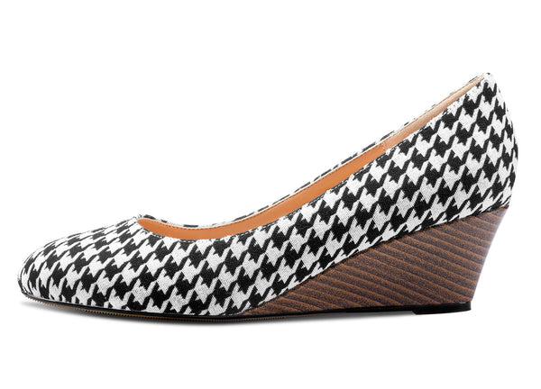 Aachcol Womens Wedge Heels Pumps Comfort Slip-on Round-Toe Basic Pump 2Inch Mid-Heel