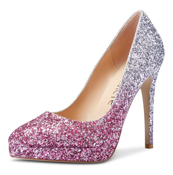 Aachcol Womens High Heels Platform Pumps Slip-on Stilettos 12CM Heel Office Dress Fashion Shoes