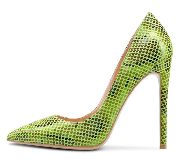 CASTAMERE Womens Sky High Heels Basic Pumps Pointed Toe Stilettos 12CM Heel Snake Shoes