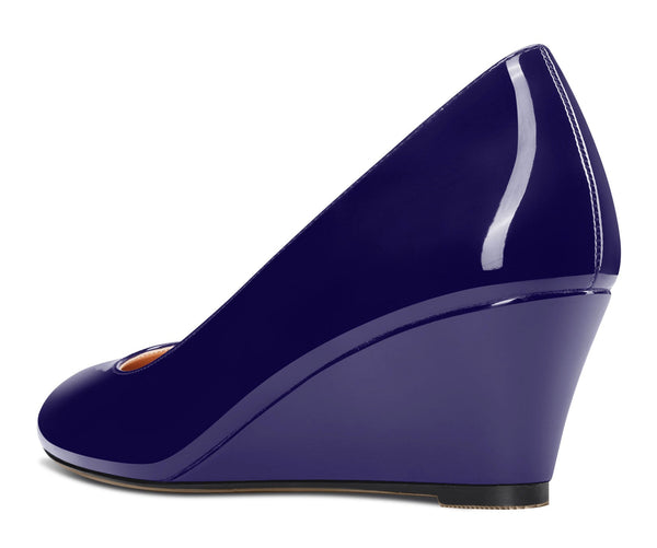 Aachcol Women's Mid-Heel Pumps Closed Round Toe Wedge Comfort Dress Pump Office 2Inch Heels Wedges Shoes