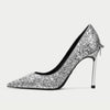 Aachcol Women Stiletto High Heel Close Pointed Toe Slip-on Pumps Bow-Knot Wedding Party Sexy Dress Classic Shoes