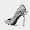 Aachcol Women Stiletto High Heel Close Pointed Toe Slip-on Pumps Bow-Knot Wedding Party Sexy Dress Classic Shoes