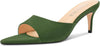 Aachcol Womens Mid Heel Pointed Toe Sandals Mules Shoes Slip-on Slingback Prom Party Dress Basic Classic Summer 2.6 Inches Heels