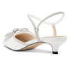 Aachcol Women's Rhinestone Bow Slingback Heels | Elegant Bridal Wedding Shoes