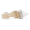 Aachcol Women's Rhinestone Bow Slingback Heels | Elegant Bridal Wedding Shoes