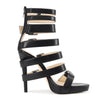 Aachcol Women's Multi Strap Buckle High Heel Sandals | Strappy Stiletto Heels