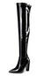 Aachcol Women's High Heels Over Knee Boots Pointed-Toe Sexy Boot with Zipper Basic Office Boot 4" Chunky Heel Shoes