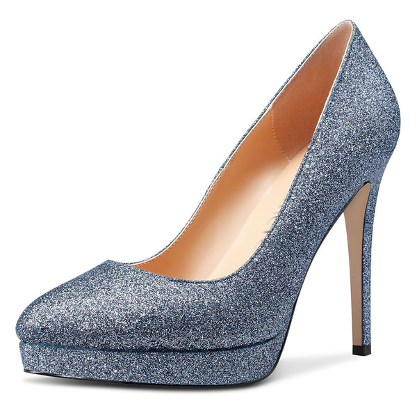Aachcol Womens High Heels Platform Pumps Slip-on Stilettos 12CM Heel Office Dress Fashion Shoes