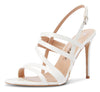 CASTAMERE Women High Heels Roman Sandals Slingback Stiletto Thin Heel Ankle Straps 10CM Shoes