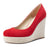 Aachcol Womens High Heels Platform Wedge Pumps Comfortable Leather Lining Slip-on Office Suede Shoes 10CM Heel
