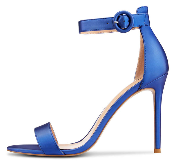 CASTAMERE Womens High Heels Sandals Buckle Ankle Strap Open Toe Basic 10CM Stilettos Sandal