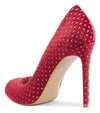 Aachcol Womens Round Toe High Heels Pumps Slip On Stilettos 10CM Heel Bling Suede