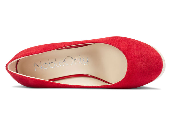 Aachcol Womens High Heels Platform Wedge Pumps Comfortable Leather Lining Slip-on Office Suede Shoes 10CM Heel