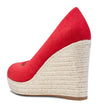 Aachcol Womens High Heels Platform Wedge Pumps Comfortable Leather Lining Slip-on Office Suede Shoes 10CM Heel