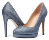 Aachcol Womens High Heels Platform Pumps Slip-on Stilettos 12CM Heel Office Dress Fashion Shoes