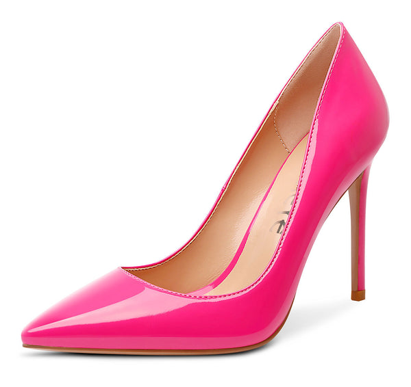 CASTAMERE Womens Basic High Heels Pumps Slip On Pointy Toe Stilettos 10CM Heel