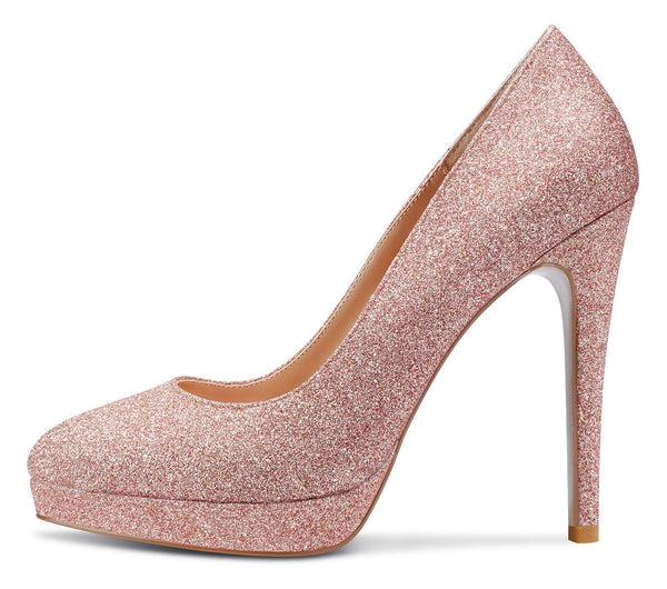 Aachcol Womens High Heels Platform Pumps Slip-on Stilettos 12CM Heel Office Dress Fashion Shoes