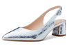 Aachcol Womens Chunky Block Heels Slingback Pumps Slip-on Pointy Toe 5CM Heel Sandals