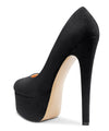 Aachcol Women's High Heels Platform Pumps Slip On Sexy Round Toe Stilettos 5.9 Inches Inch Heel Classic Dress Party Shoes
