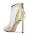 Aachcol Women's Mesh Ankle Boots High Heels Sandals Booties Slip On Pointed Toe Stilettos Boots with Zipper 10CM Heels