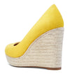 Aachcol Womens High Heels Platform Wedge Pumps Comfortable Leather Lining Slip-on Office Suede Shoes 10CM Heel