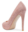 Aachcol Womens High Heels Platform Pumps Slip-on Stilettos 12CM Heel Office Dress Fashion Shoes