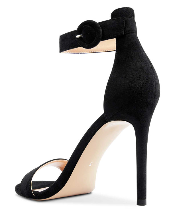 CASTAMERE Womens High Heels Sandals Buckle Ankle Strap Open Toe Basic 10CM Stilettos Sandal