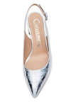 Aachcol Womens Chunky Block Heels Slingback Pumps Slip-on Pointy Toe 5CM Heel Sandals