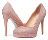 Aachcol Womens High Heels Platform Pumps Slip-on Stilettos 12CM Heel Office Dress Fashion Shoes