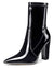 Aachcol Women's High Heels Ankle Boots Pointed Toe Boot with Zipper Basic Office Boot 4" Chunky Heel Shoes