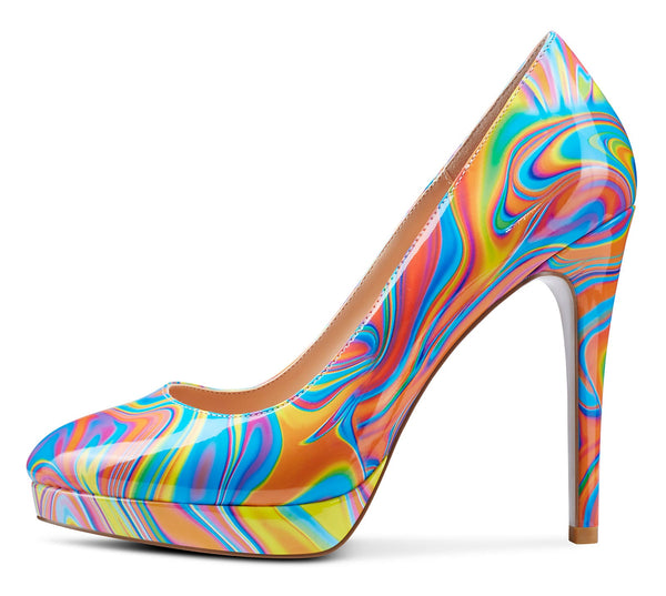Aachcol Womens High Heels Platform Pumps Slip-on Stilettos 12CM Heel Office Dress Fashion Shoes