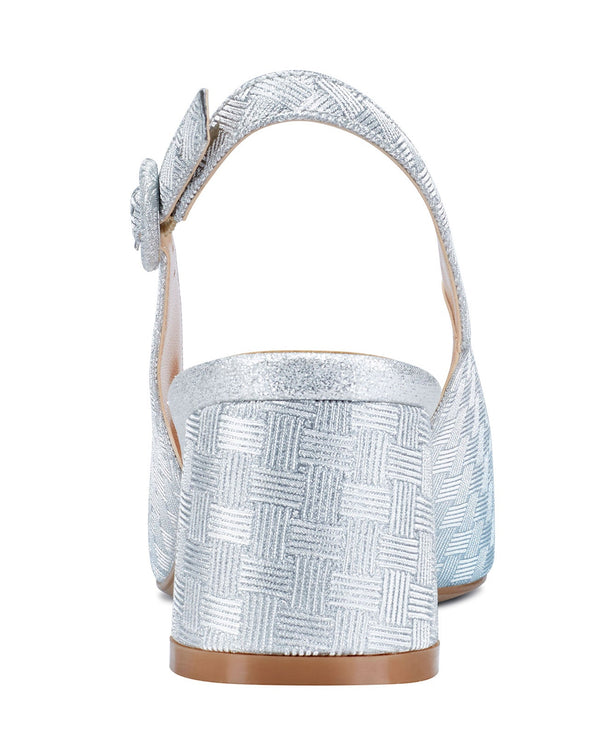 Aachcol Womens Chunky Block Heels Slingback Pumps Slip-on Pointy Toe 5CM Heel Glitter Sandals