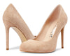 Aachcol Womens Round Toe High Heels Pumps Slip On Stilettos 10CM Heel Bling Suede