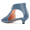 Aachcol Women Low Kitten Heel Pointed Toe Two-Piece Zipper Pumps Wedding Prom 1.2 Inches Heels Cobalt Blue