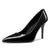 Aachcol Womens Pumps Pointed Toe Slip On Stiletto High Heel Patent Dress Shoes Office Black 3.5 Inch