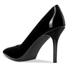 Aachcol Womens Pumps Pointed Toe Slip On Stiletto High Heel Patent Dress Shoes Office Black 3.5 Inch