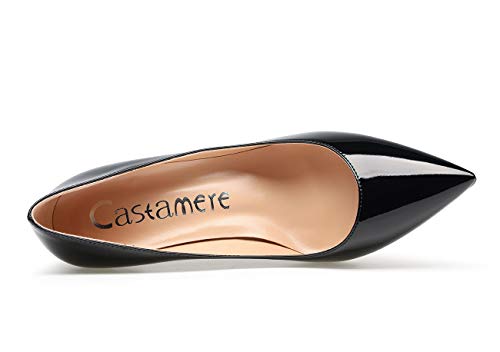 Aachcol High Heels Womens Pointed Toe Slip-on Pumps 8.5CM Heels Patent