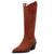 Aachcol Womens Western Cowboy Cowgirl Boots Mid Calf Pull-Up Closed Pointed Toe Block Chunky Heel Zipper Suede Dress Shoes Classic Dark Brown 2.5 Inch