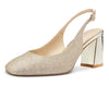 Aachcol Womens Slingback Chunky Heels Pumps Comfortable Leather Square-Toe Block Mid-Heels Office Classic Fashion Shoes 7.5 cm Heel