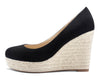 Aachcol Womens High Heels Platform Wedge Pumps Comfortable Leather Lining Slip-on Office Suede Shoes 10CM Heel