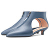Aachcol Women Low Kitten Heel Pointed Toe Two-Piece Zipper Pumps Wedding Prom 1.2 Inches Heels Cobalt Blue