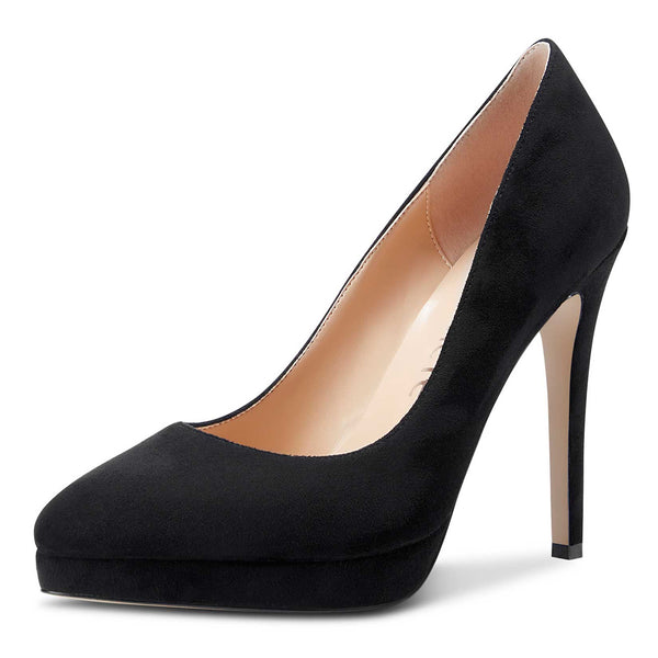 CASTAMERE Womens High Heels Platform Pumps Slip-on Stilettos 12CM Heel Office Dress Patent Shoes