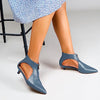 Aachcol Women Low Kitten Heel Pointed Toe Two-Piece Zipper Pumps Wedding Prom 1.2 Inches Heels Cobalt Blue