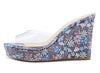Aachcol Womens High Heels Platform Wedge Sandals Clear Transparent Comfortable Slippers Leather Lining Slip-on Office Colorfull Shoes 10CM Heel