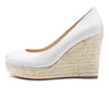 Aachcol Womens High Heels Platform Wedge Pumps Comfortable Leather Lining Slip-on Office Satin Shoes 10CM Heel
