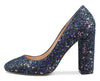 Aachcol Womens High Heels Round Toe Pumps Slip-on 10CM Chunky Block Heel Office