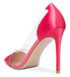 Aachcol Women's High Heels Transparent Clear Pumps Slip On Sexy Pointed Toe Stilettos 4" Inch Red Colorfull Patent Heel